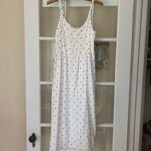Old Navy White Dress with Black Polka Dots